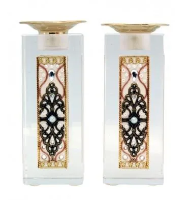 Swarovski Crystal Shabbat Candlesticks Sets