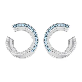 SWAROVSKI Hero Hoop Earrings Teal Rhodium #5352226