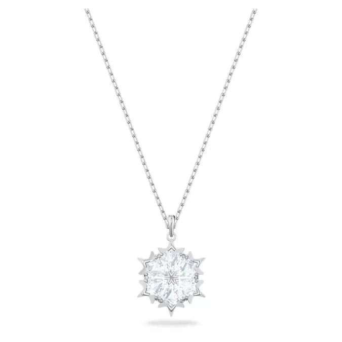 SWAROVSKI Magic pendant 5428432, Snowflake, White, Rhodium plated