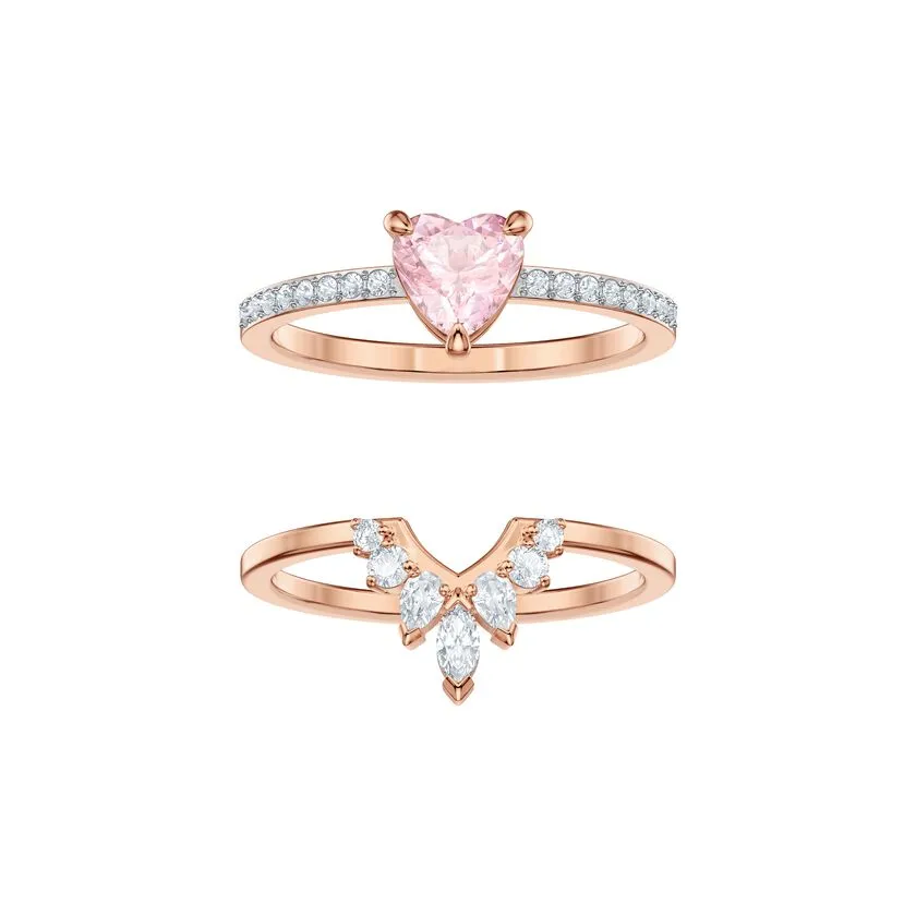 SWAROVSKI One Ring Set 5474939, Multi-colored, Rose gold plating