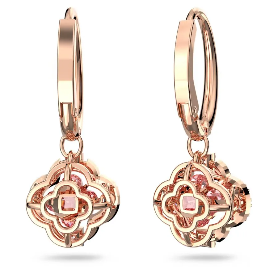 SWAROVSKI Sparkling Dance drop 5516477, Clover, Pink, Rose gold-tone plated