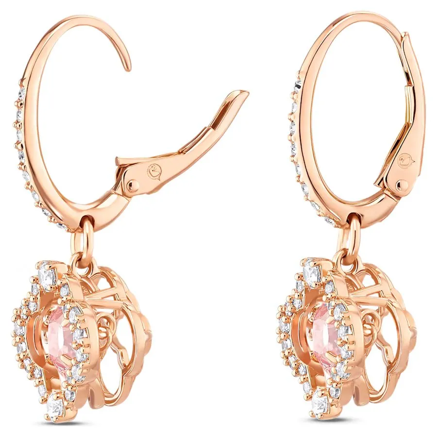 SWAROVSKI Sparkling Dance drop 5516477, Clover, Pink, Rose gold-tone plated