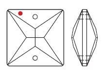 Swarovski Strass Crystal 20mm Clear Square Prism Two Holes
