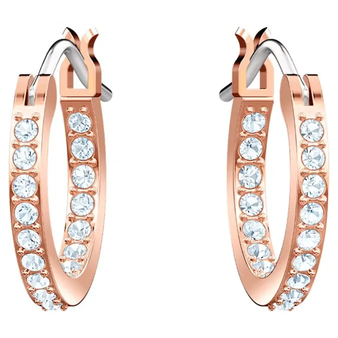 SWAROVSKI Symbolic hoop earrings 5425857, Evil eye, Blue, Rose gold-tone plated