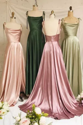 Sweet A-line Cowl Neck Slip Bridesmaid Dresses