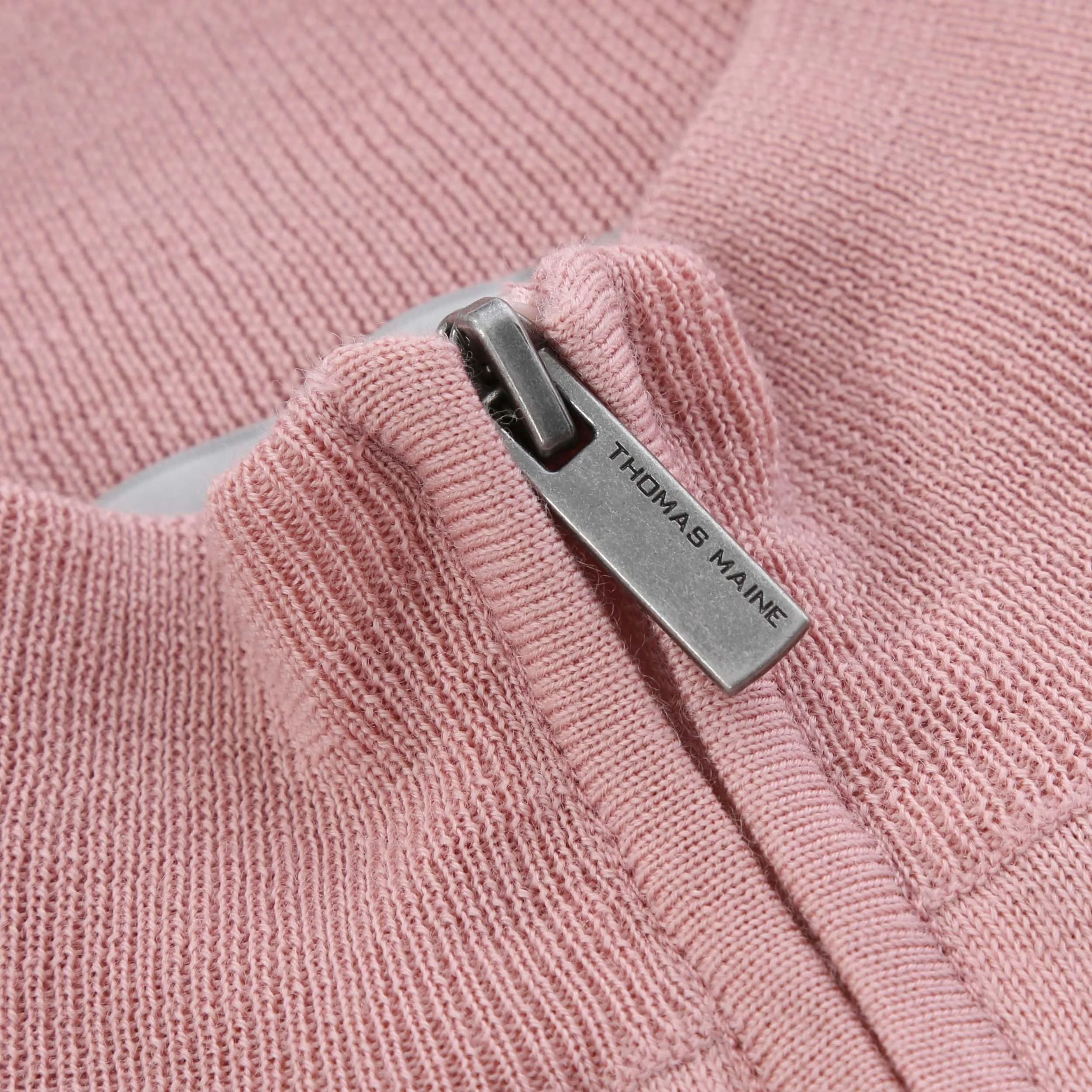 Thomas Maine 1/4 Zip Knitwear in Pink