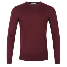 Thomas Maine Crew Neck Knitwear in Burgundy