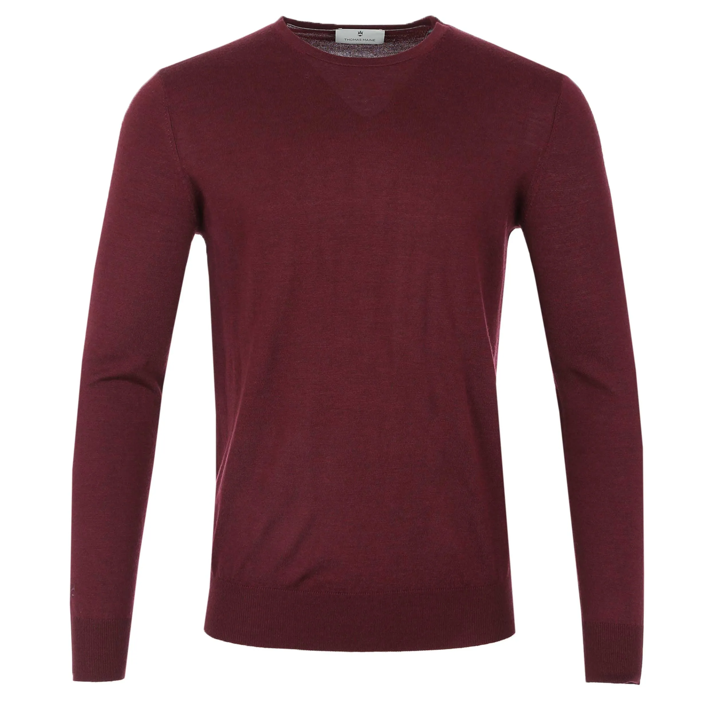 Thomas Maine Crew Neck Knitwear in Burgundy