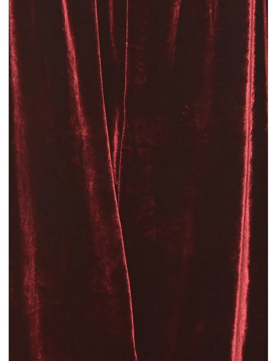 Velvet Fabric Maroon Trousers - W30 L35