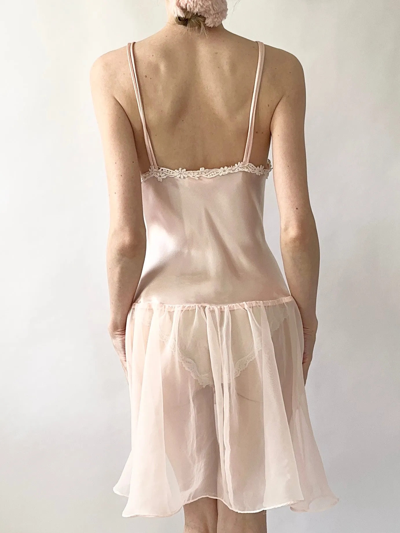 Vintage 1980s Pink Ballerina Slip Dress (M)