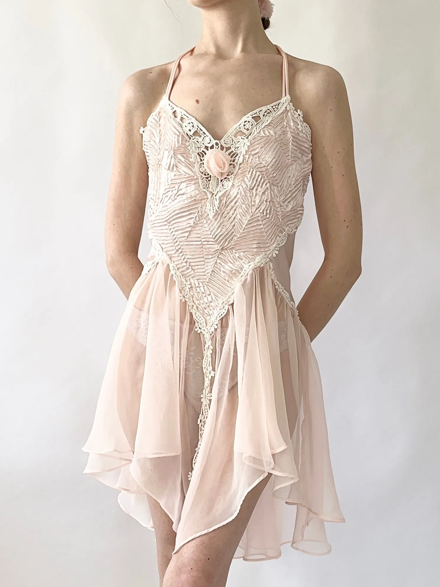 Vintage 1980s Pink Ballerina Slip Dress (M)