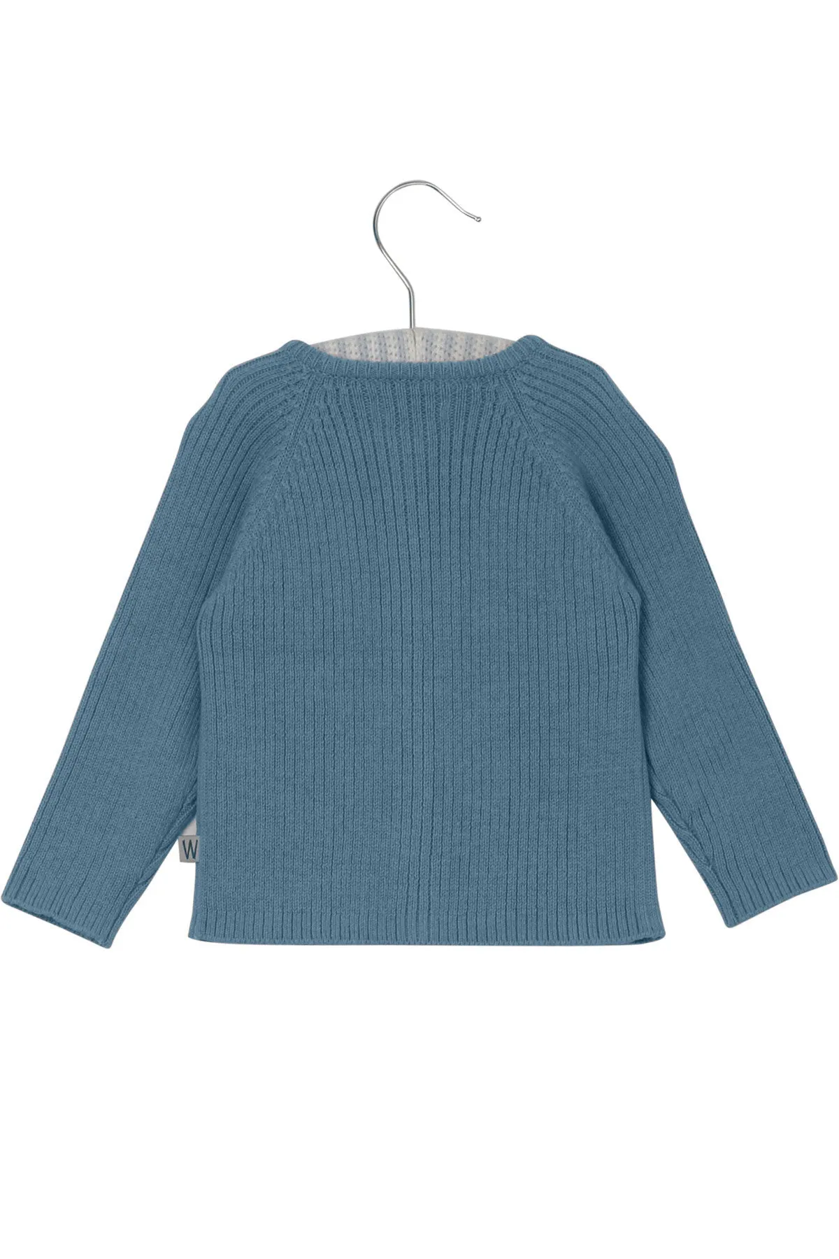 Wheat Baby Rib Knit Cardigan - Blue