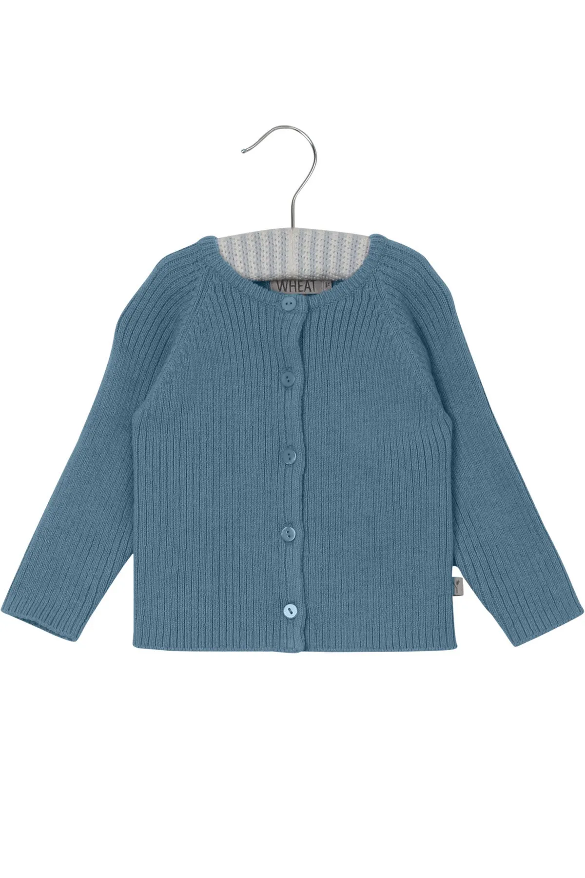 Wheat Baby Rib Knit Cardigan - Blue