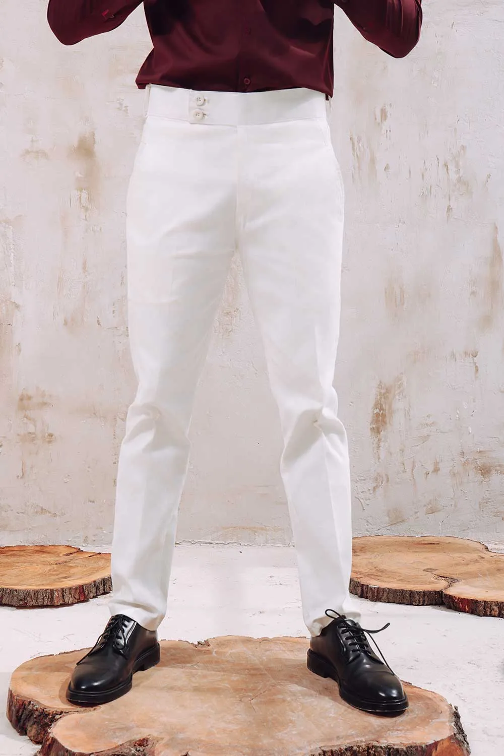 White Gold Double Buckle Gurkha Chino