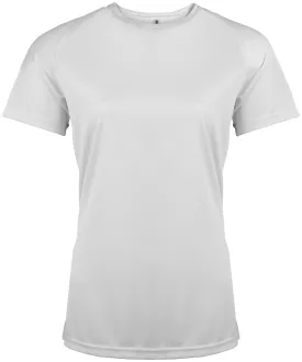 White - Ladies' short-sleeved sports T-shirt