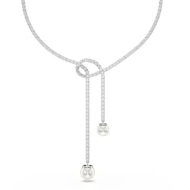 White Matrix Tie Necklace by Swarovski