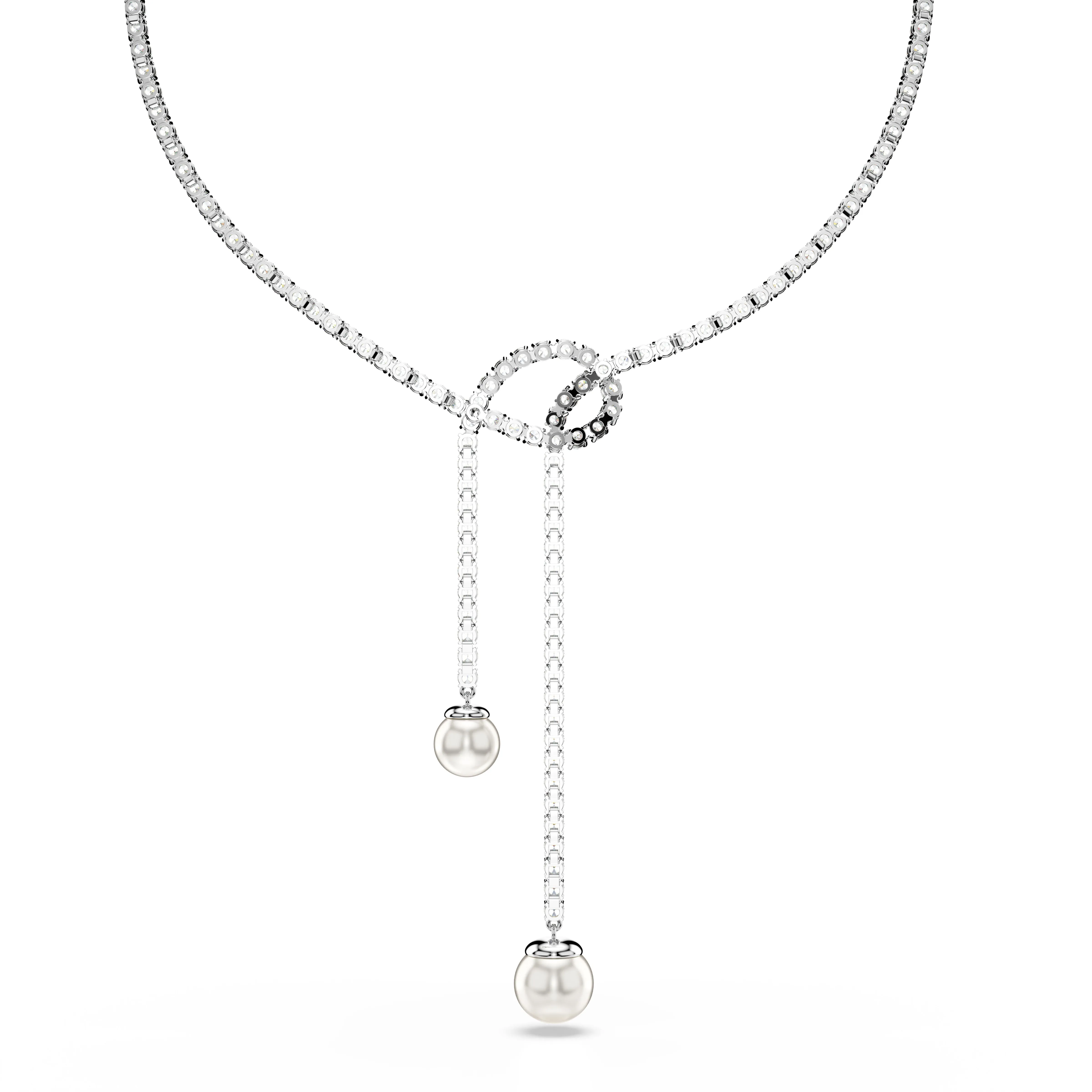 White Matrix Tie Necklace by Swarovski