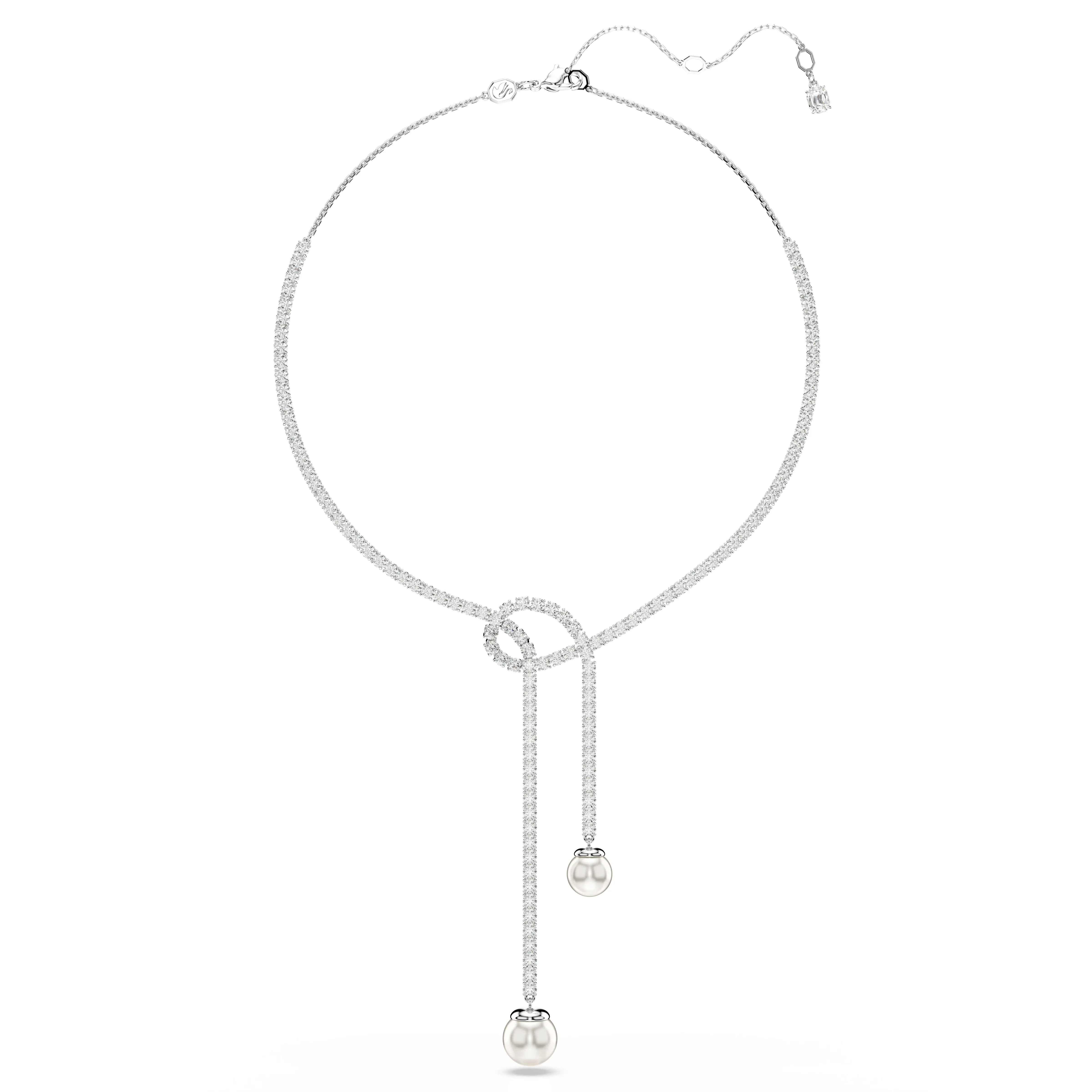 White Matrix Tie Necklace by Swarovski