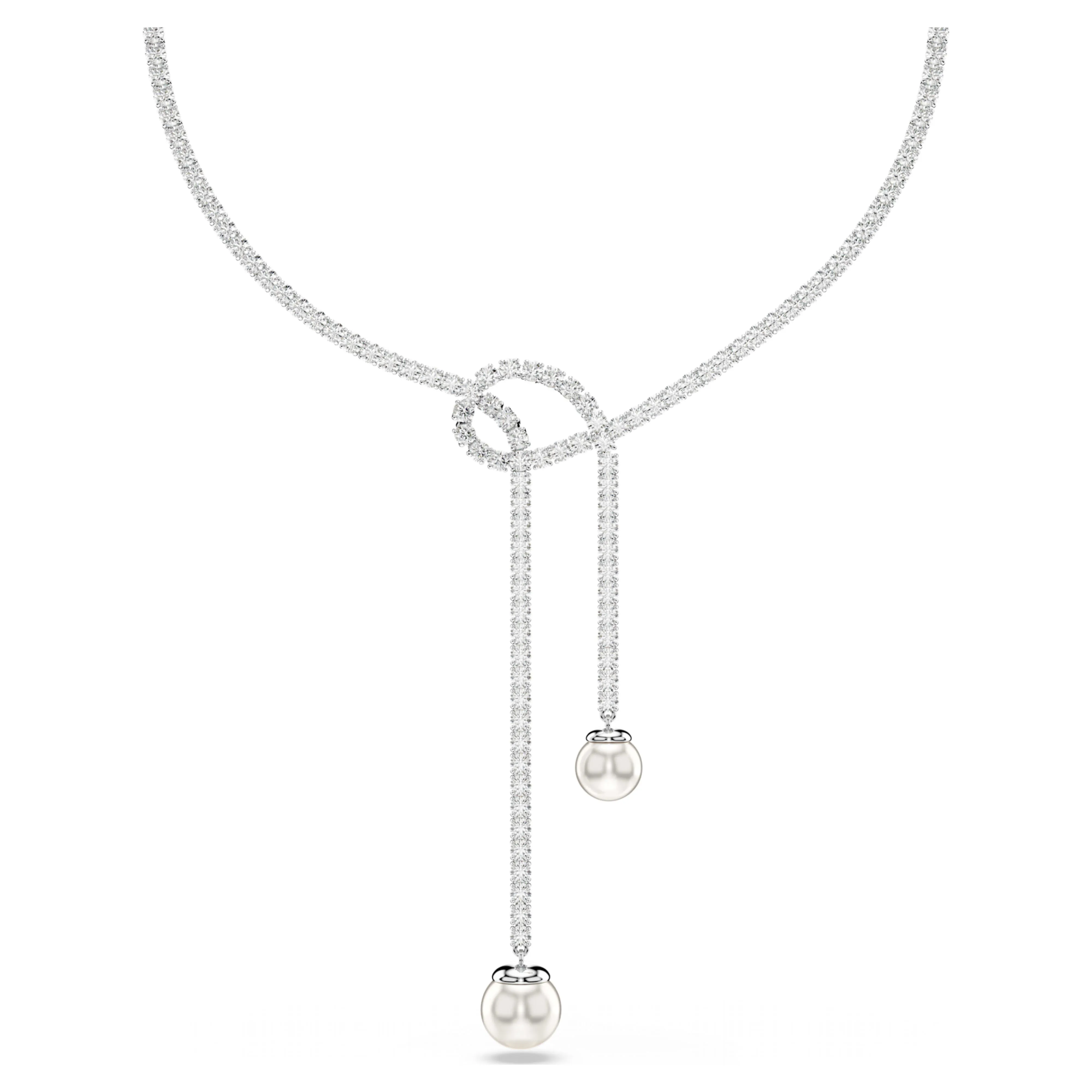 White Matrix Tie Necklace by Swarovski