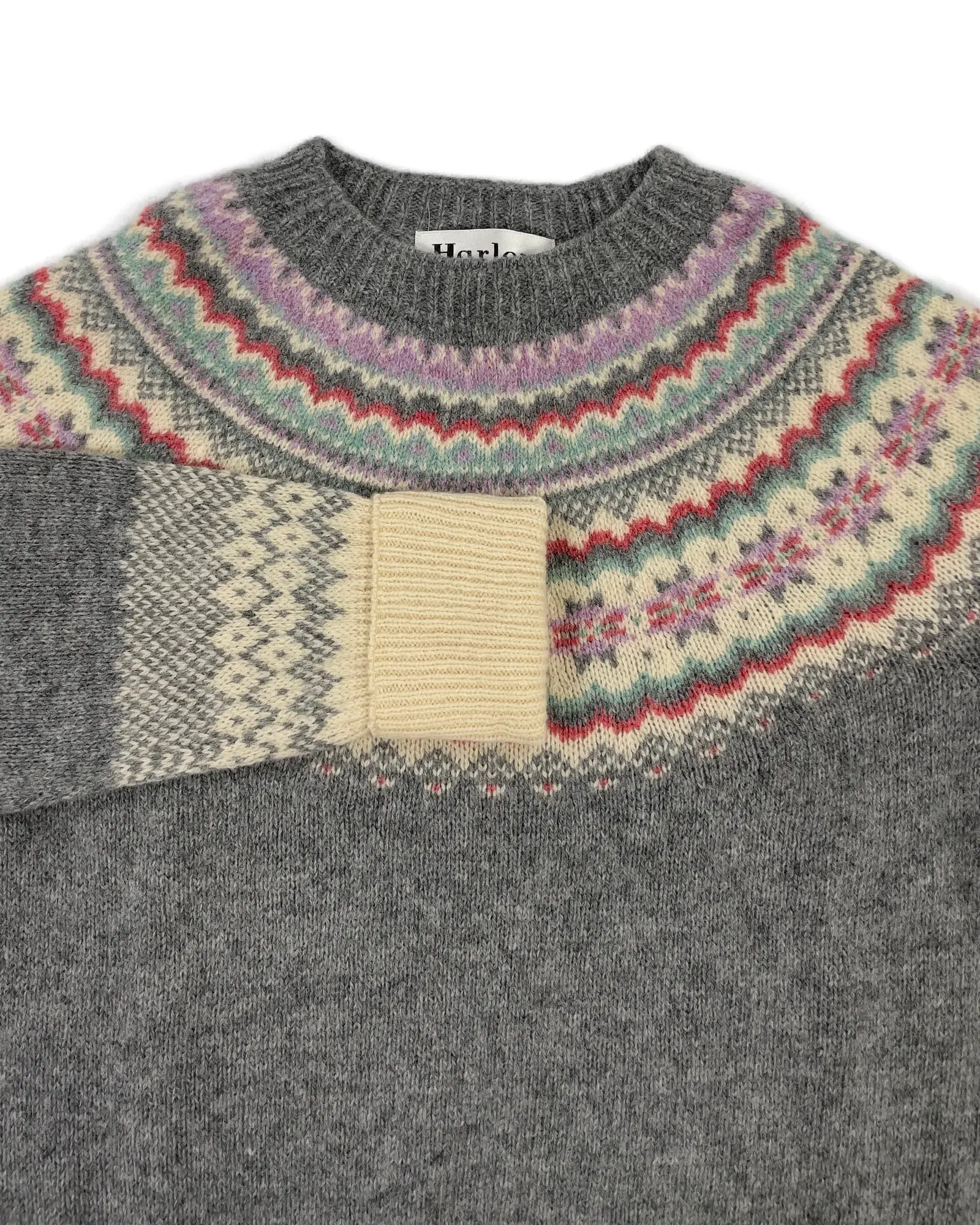 Women's Fair Isle Knitted Jumper (L4859/7) - Med Grey